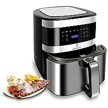 Fritadeira Elétrica AirFryer 6.2L Multifuncional com Painel Digital, 1500W, 110V, COKUNST AF7505 DI, Prateado
