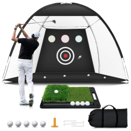 Rede de Golfe 3x2,1 metros para Treino de Tacadas no Quintal com Almofada Antiderrapante, Uso Interno e Externo, Presente para Homens