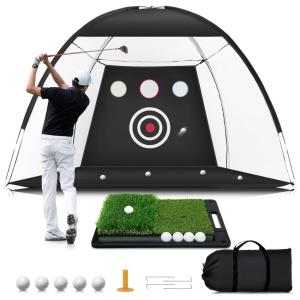 Rede de Golfe 3x2,1 metros para Treino de Tacadas no Quintal com Almofada Antiderrapante, Uso Interno e Externo, Presente para Homens
