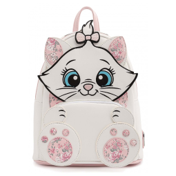 Mochila Escolar Infantil Loungefly Disney Marie Floral para Crianças a Partir de 12 Anos, Branca
