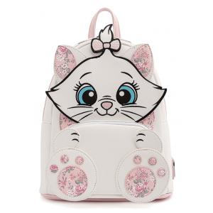 Mochila Escolar Infantil Loungefly Disney Marie Floral para Crianças a Partir de 12 Anos, Branca