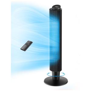 Ventilador de torre para quarto, ventilador de pé 42 oscilante silencioso com controle remoto, ventilador sem lâmina de resfriamento 90