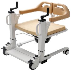 Cadeira de Banho Móvel com Elevador de Transferência e Assento Dividido, até 99 kg, Branca e Amarela, PAYRFV, Branco