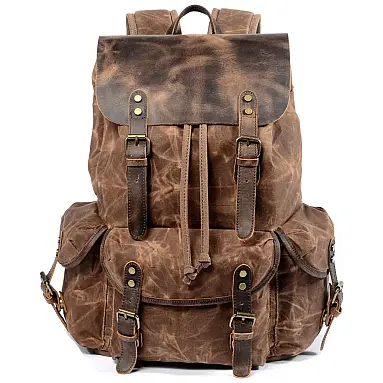 WUDON Mochila de Couro Legítimo