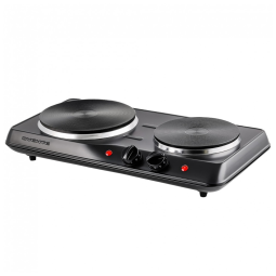Cooktop Elétrico Duplo com 2 Queimadores e Controle de Temperatura, 110V 1700W, Ovente, Preto