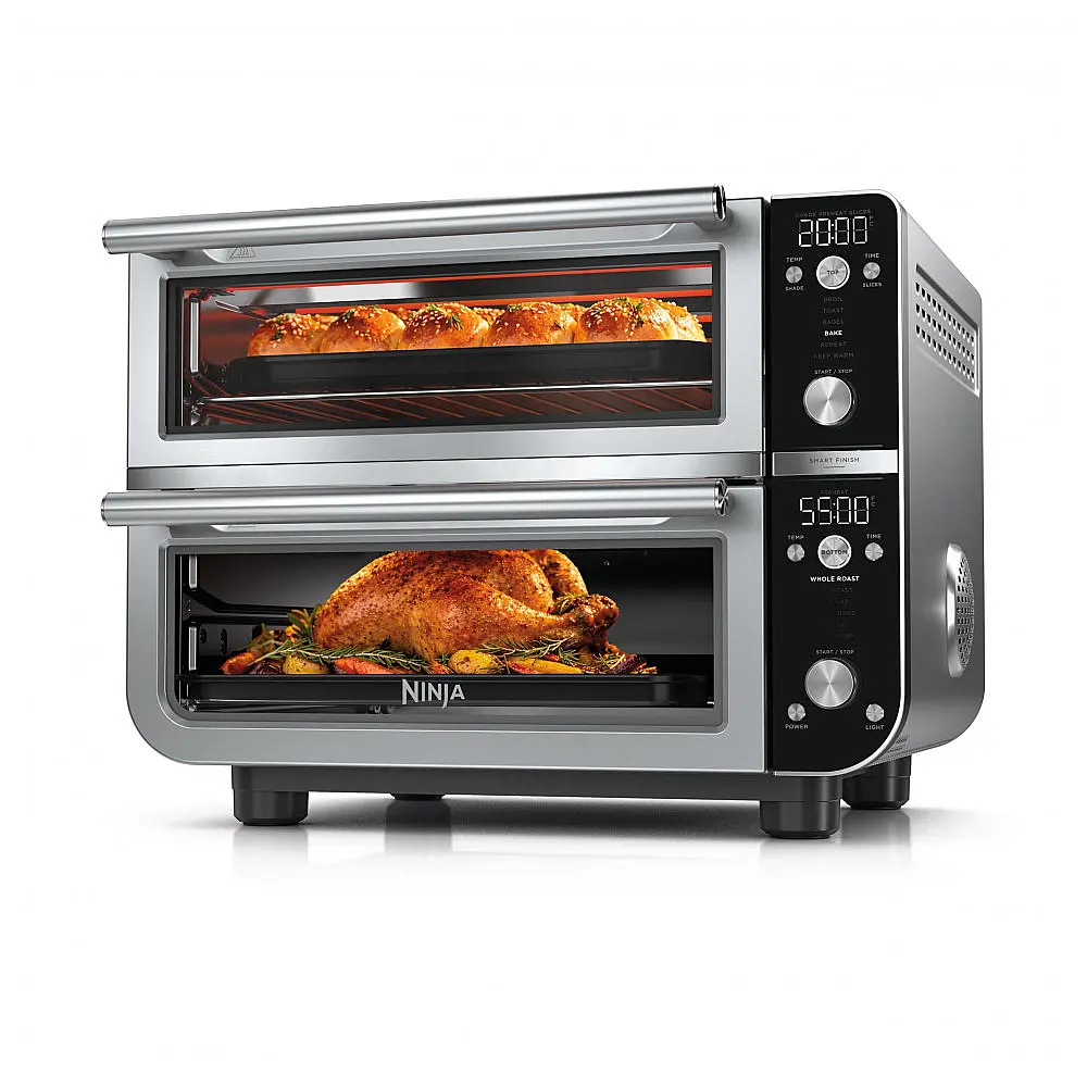 Forno Elétrico de Bancada Ninja Double Oven Pro Smart XL Air Fryer 28 L 12-em-1 Duas Refeições ao Mesmo Tempo