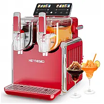 Máquina de Slush Raspadinha HEYNEMO 5L Duplo Tanque Tecnologia Rapid Chill Auto Limpeza 110V
