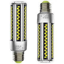 Lampada LED Base E26, E27 com 2500 Lumens Cor Branca Natural 6500K, 180W, 2 Un, HUIERLAI, Prateado