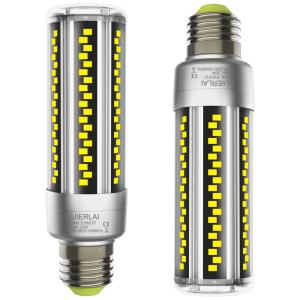 Lampada LED Base E26, E27 com 2500 Lumens Cor Branca Natural 6500K, 180W, 2 Un, HUIERLAI, Prateado