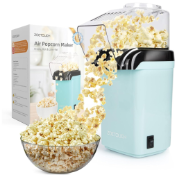 Pipoqueira de Ar Quente ZOETOUCH 1200W - 16 Copos, Alta Taxa de Estouro, Sem Óleo - Para Noites de Filmes em Casa com Crianças e Adultos