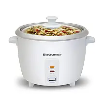 Panela de Arroz Elétrica 1,2L com Função Manter Aquecido, 110V, Elite Gourmet ERC003, Branca
