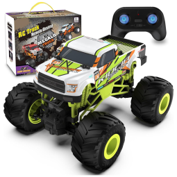 Carrinho de Controle Remoto Off Road Atinge 20km, h Escala 1:16, Kidcia, Verde