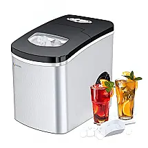 Máquina de Gelo, Portátil, 9 Cubos, 7 9 min, Produz 12kg, Dia, Aço Inox, 110v, LITBOOS, Prateado