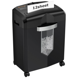 Fragmentadora de Papel até 12 Folhas por Vez, Corte Transversal, Doméstica, 110V, Bonsaii, Preto