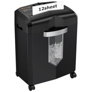 Fragmentadora de Papel até 12 Folhas por Vez, Corte Transversal, Doméstica, 110V, Bonsaii, Preto