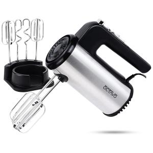 Batedeira de Mão com 5 Velocidades e Acessórios de Aço Inox, 300W, 110v, OCTAVO CX 6629, Preto