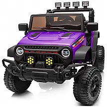 Jeep Elétrico Infantil 12V Roxo com Controle Remoto, Suspensão 4 Rodas, Cinto Segurança, Bluetooth e USB