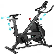 Bicicleta Ergométrica OVICX com Assento Ajustável e Suporte de Ipad, Cinza
