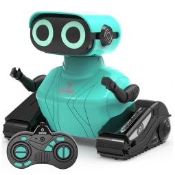 Robô Interativo com Controle Remoto, Olhos LED que Brilham, Música e Dança, 3 Anos, GILOBABY, Azul