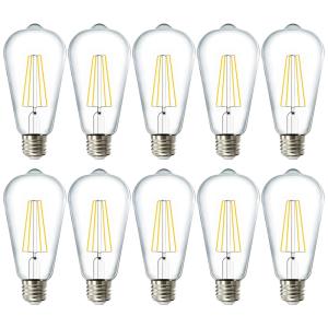 Lâmpada LED Vintage 800LM, 8,5W 6000K, 12 Un, 110v, SUNCO LIGHTING ST64C 8W 6K 12PK, Amarelo