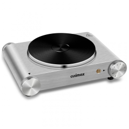 Cooktop Elétrico Portátil com Queimador de Ferro Fundido e Temperatura Ajustável, 110V 1500W, Cusimax, Prata
