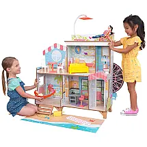 Casa de Bonecas Frente e Verso com 19 Acessórios para Crianças a partir de 3 anos, KIDKRAFT 20053, Rosa