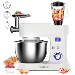 Batedeira 8 em 1 Capacidade 6L 1800W com Time, rosa, AILESSOM, Rosa