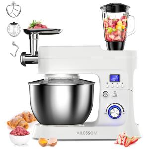 Batedeira 8 em 1 Capacidade 6L 1800W com Time, rosa, AILESSOM, Rosa