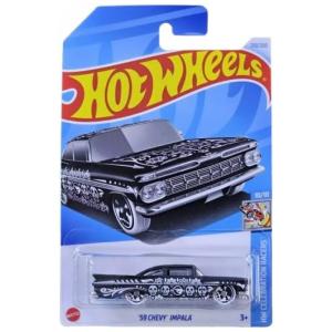 Hot Wheels 59 Chevy Impala Preto, Edição Treasure Hunt HW Celebration Racers 1:64