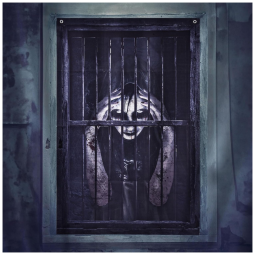 Cortina de Palhaço Assustador para Pendurar na Janela Decoração para Festa de Halloween