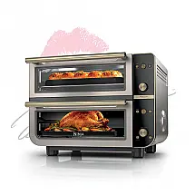 Forno Elétrico Ninja DCT801SD Double Oven Pro Smart XL Air Fryer 12-em-1 Zona Dupla 28L Dourado Pedra 110V