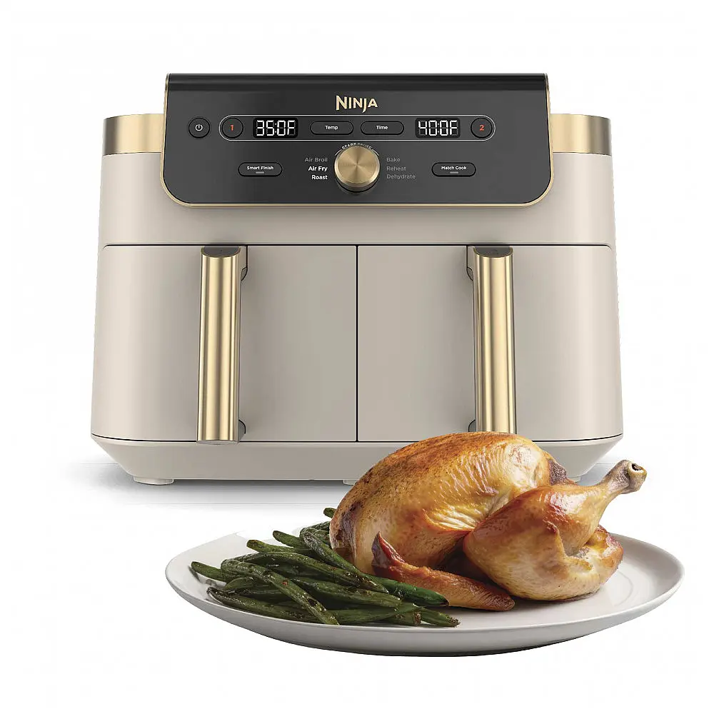Fritadeira a Ar Ninja DZ901SD DualZone 9,4L 2 Cestos 6-em-1 Cinza Pedra 110V