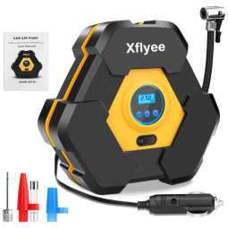 Compressor de Ar Portátil 12V 150 PSI LED, XFLYEE, Amarelo