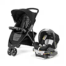 Sistema de Viagem Chicco Viaro Preto com Cadeirinha KeyFit 30 e Carrinho 3 Rodas