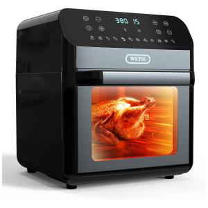 WETIE FO12A Fritadeira Elétrica AirFryer 13L de Capacidade e Painel de Controle Digital, 110V, 1700W, Preta