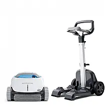 Robô Aspirador de Piscina com Cabo e Carrinho de Transporte, para Piscinas de 15 Metros, 110V, Dolphin Proteus DX4, Branco