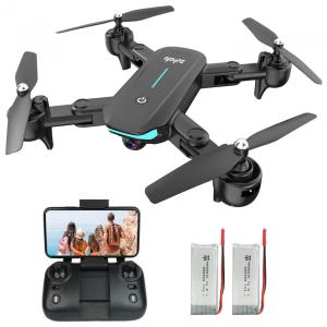 Drone com Câmera 1080P HD para Crianças e Adultos WiFi 40 Min de Voo, 2 Baterias, ZUHAFA, Preto