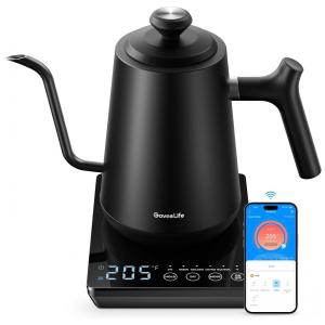 Chaleira Elétrica Pescoço de Ganso 800mL com Display LED, WiFi, 5 Predefinições e Controle de Temperatura, 1000W, GoveeLife, Preta