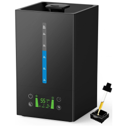 Umidificador Ultrassônico Portátil Fulealfly 6 Litros até 50H e Giratório em 360 , Preto