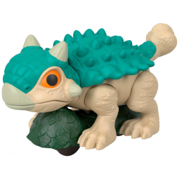Fisher-Price Imaginext Jurassic World Rebirth Ankylosaurus dinossauro de empurrar 14 cm com rodas e movimento articulado