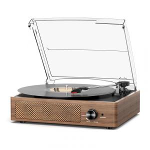 Toca-discos de Vinil com Bluetooth, 2 Caixas de Som, 3 Velocidades, 3 Tamanhos, Saída AUX, Saída RCA, Entrada para Fone de Ouvido,cotsoco