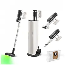 Aspirador Vertical Sem Fio Roborock H60 Hub Pro Branco 170AW Base de Autoesvaziamento 120V