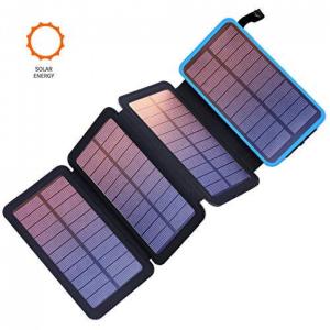 Powerbank Carregador Solar 25000mAh 4 Painéis LED Prova dÁgua Camping Nautica