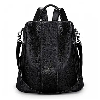 Mochila Feminina de Couro Preta