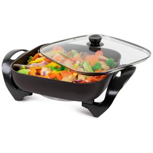 HomeCraft HCSK12BK Panela Elétrica Antiaderente e Multifuncional de , 110V, Preta