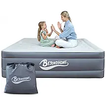 Colchão Inflável Casal Queen com Bomba Embutida, Para até 325KG, BeyondHOME, Cinza