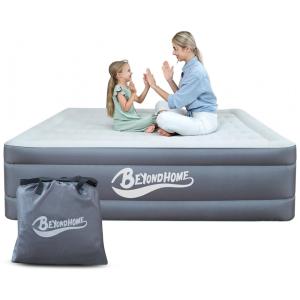 Colchão Inflável Casal Queen com Bomba Embutida, Para até 325KG, BeyondHOME, Cinza