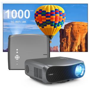 Projetor 1080Px1920P HD 4K 8000 Lumens com Bluetooth Compatível com hdmi, usb, tv stick, telefones, Projeta até 200 Polegadas