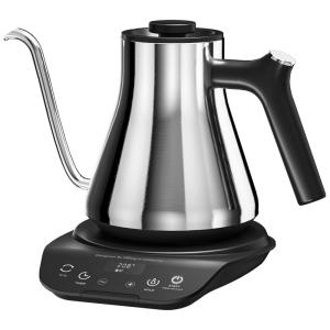 Chaleiras Elétrica 900mL Pescoço de Ganso com Controle de Temperatura, 110 1200W, OFFACY CEK206, Prata