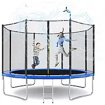 Tatub Cama Elastica Infantil com Diâmetro e Cesta de Basquete para até 150 kg, Azul